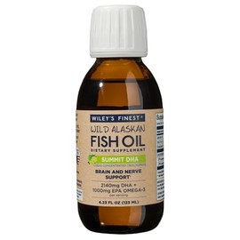 Wiley's Finest Summit DHA líquido, 2140 mg DHA + 460 mg EPA Omega-3s, aceite de pescado alaska atrapado en el bosque, 25 porciones