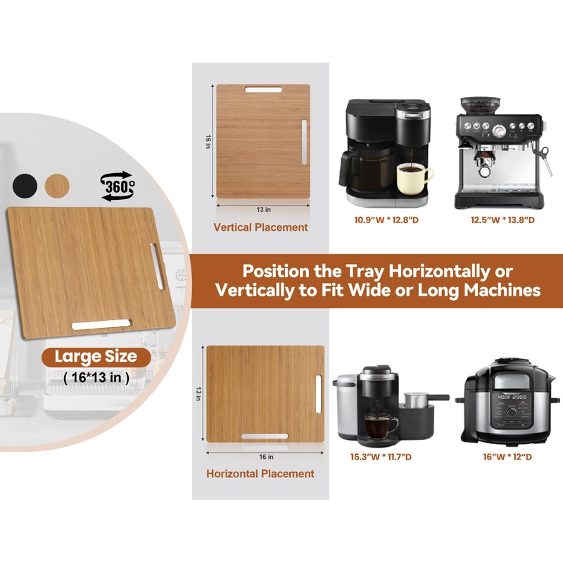 Joy&Grace Appliance Slider for Kitchen Appliances 360° Rolling Sliding Tray