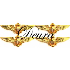 4 x US Navy Aviation Wing Badge Naval Aviator Pilot GOLD Pin Insignia