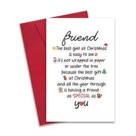 RollupJoy Funny Christmas Card for Best Friend, Best Friend Christmas Gifts for Women Men, Sweet Christmas Card for Bestie Coworker, Cute Xmas Card for Him Her, Friend As Special As You