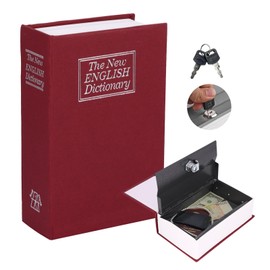 Book Safe With Key, ALLOMN Dictionary Hidden Safe, Portable Safe, Book Safe Lock Box Perfect for Coins, Cash, Money and Jewelry,Fireproof and Waterproof