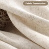 XOGUIBO Farmhouse Shower Curtain Linen Beige Button Woven Fabric Country