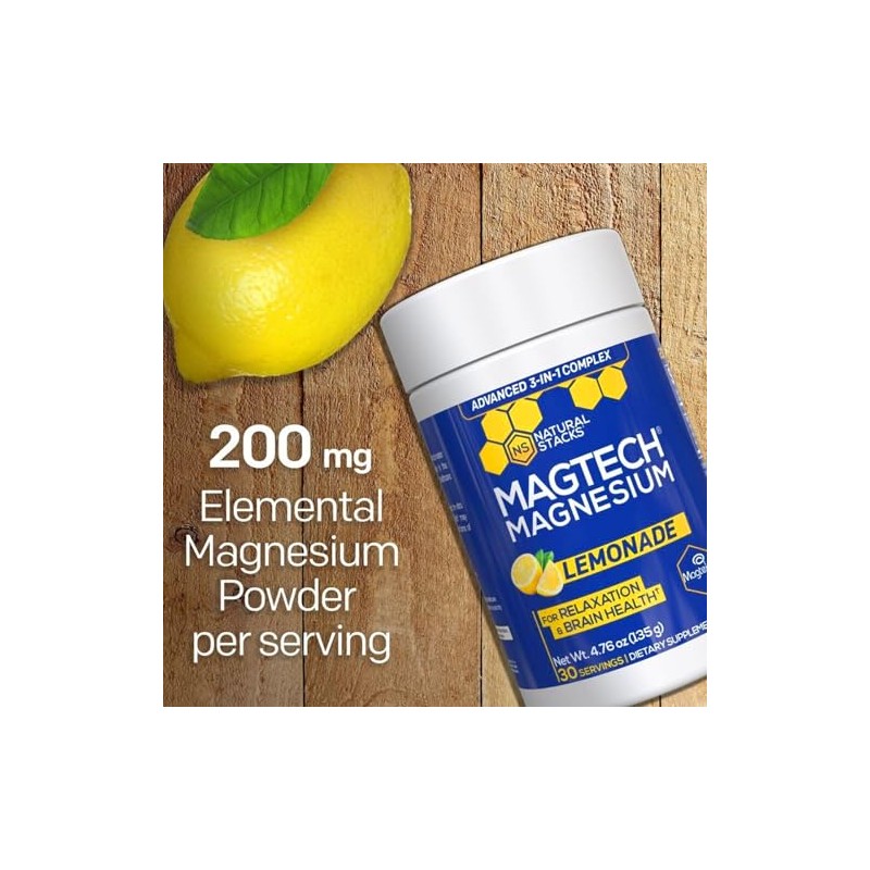 Natural Stacks Magtein Magnesio Treonato Glicinato Taurato Polvo Magtech Bebida