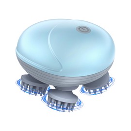 AMIR Head Massager for Cats, Portable Handheld Cat Massager with 4 Massage Heads, Waterproof Handheld Cat Brushes for Pets Relax and Hair Growth & Stress Relax