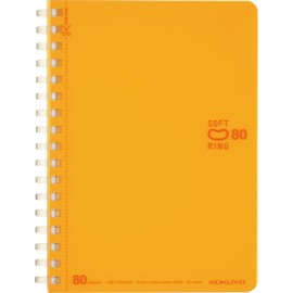 Kokuyo SV358BT-YR Notebook, Soft Ring, Dotted B Ruled, A6, 80 Sheets, Orange