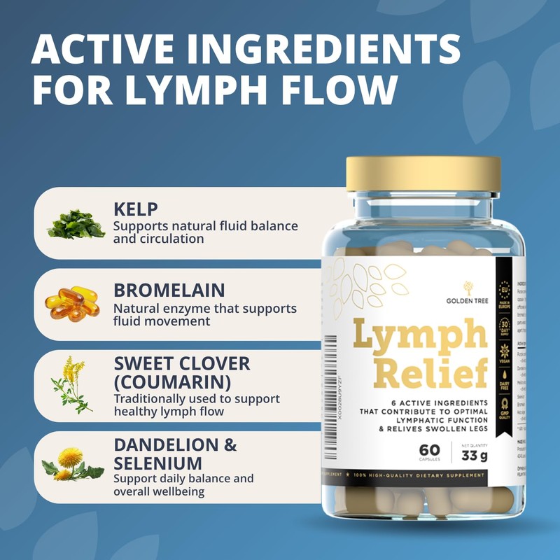 Golden Tree Lymph Relief – Lymphatic Support Capsules with Echinacea,
