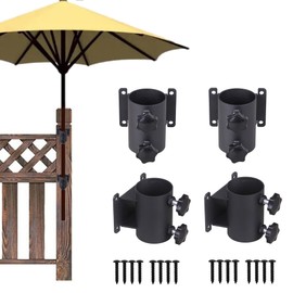VANROUG Heavy Duty Patio Umbrella Holder,Patio Umbrella Stand Umbrella Clamp Mount Bracket for Deck Railing, Mount to Deck, Fences,Balcony or Outdoor Courtyard etc... (4)