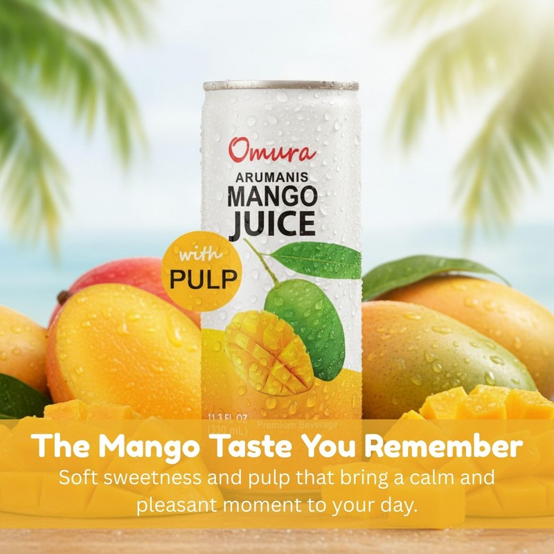 Omura MANGO JUICE from Natural Fruit with PULP 11.3 FL.
