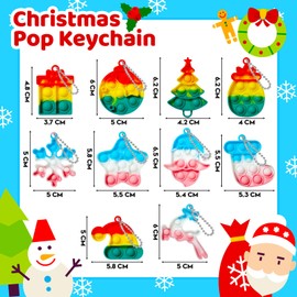 24 PCS Christmas Party Bag Fillers for Kids: Pop Fidget Toys Party Favours - Sensory Toys with Mini Bubbles Bulks - Multipack Party Gifts for Kids
