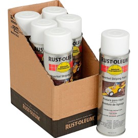 Rust-Oleum 2391838 2300 System Inverted Striping Paint Aerosol, White - Lot of 6