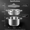 AuFranc® 4 Quart 18/10 Stainless Steel Tri-ply Stockpot and Steamer