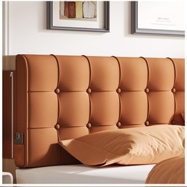 Orange Full Headboard Pillow Wedge Backrest with Removable Cover for Reading Lumbar Support Pillow Memory Foam for Twin XL Dorm Bed Daybed Couch Decorative College Essentials Back Support Cushion