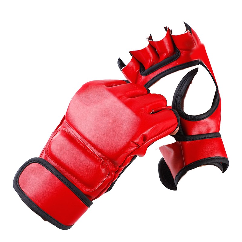 Adult Boxing Gloves Half Finger Open Palm Gloves for Kickboxing