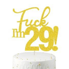 29 adornos para tartas, 29 adornos dorados para tartas de cumpleaños, divertida decoración para tartas 29 para hombres, 29 decoraciones para tartas para mujeres, decoraciones de 29 cumpleaños, decoración para tartas de 29 cumpleaños, 29 cumpleaños