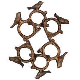 ITOS365 Handmade Songbird Bird on Tree Branch - Aluminium Metal Napkin Rings Holder for Dinning Table Parties Everyday Set of 6