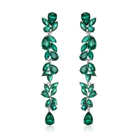 EVER FAITH Rhinestone Crystal Chandelier Dangle Earrings Art Deco Marquise Teardrop Long Dangle Drop Earrings for Women Bridal Wedding Prom Clear Silver Tone, Crystal, Cubic Zirconia