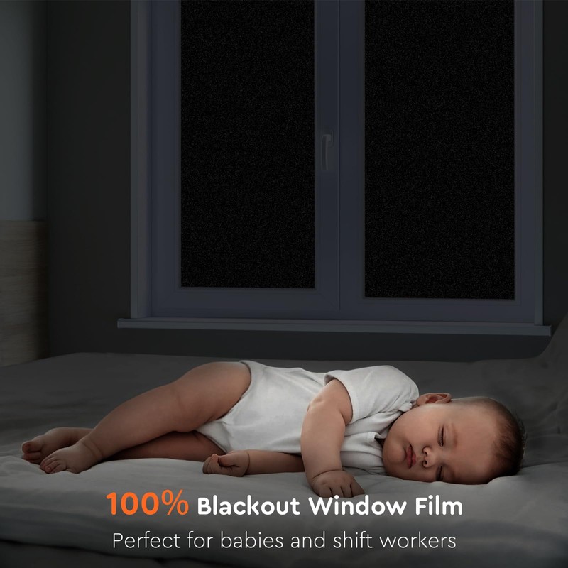 Kromapolis Blackout Window Privacy Film Total Light Blocking Room Darkening
