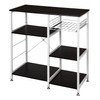 DESIGNSCAPE3D Kitchen Bakers Rack with Hooks, Microwave Stand 3-Tier Utility