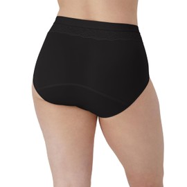 Bali Women's Beautifully Confident Light Leak & Period Protection Hi Cut, Black, 9