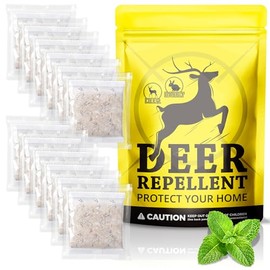Deer Repellent 12 Pouches, Deer and Rabbit Repellent Outdoor, Natural Deer Deterrent Stopper for Plants Flower Vegetable Garden Yard Lawn, Keep Deer Out of Orchard Farmland