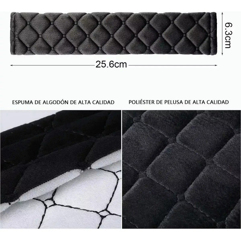 4 Pcs Almohadillas Para Cinturón De Seguridad De Automóvil Negro