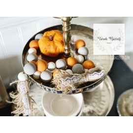 Handmade FALL Farmhouse Wood Bead Garland | RAE Dunn Inspired Handmade Decor