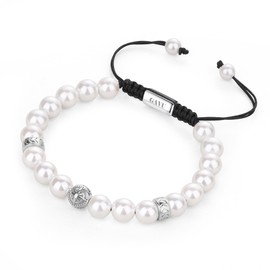 GAVU Pearl Bracelet for Men, Men's Beaded Bracelet Compass Bracelet, Surfer Bracelet for Men