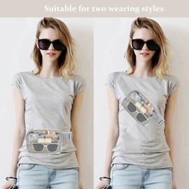 Waterproof Crossbody Fanny Packs for Women Fashionable Belt Bag for Women Men,Waist Bag with Adjustable Strap for Outdoor Hiking Running Travel, Clear Gray, One Size