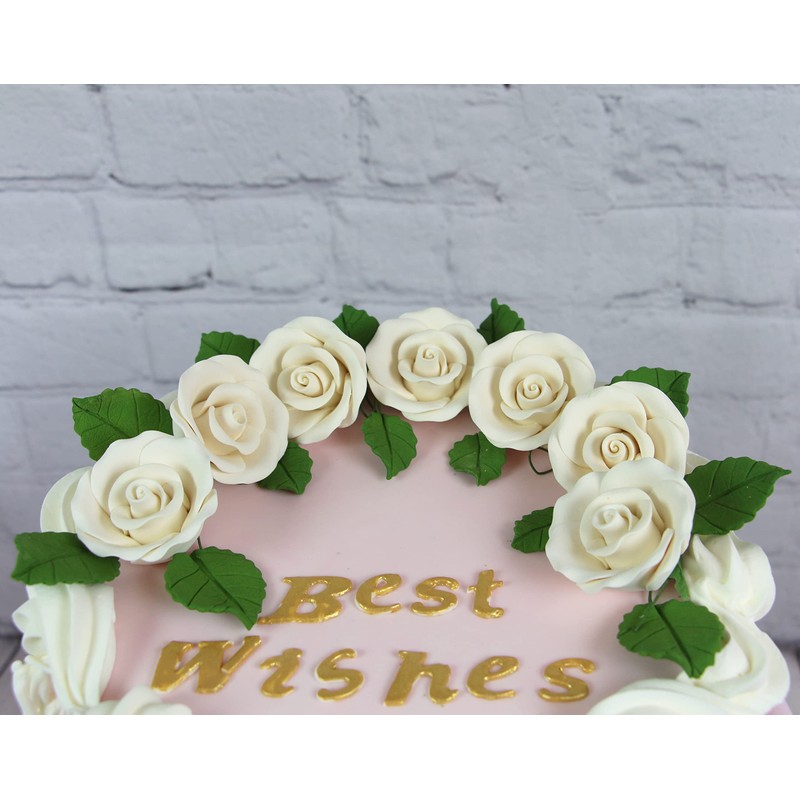 Global Sugar Art Rose Premium White, Unwired, Medium Sugar Flowers,