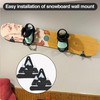Syagnos Snowboard Wall Mount with Hooks, Snowboard Skateboard Hanging Wall