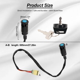 TIANYAN Lgnition Switch Keys Compatible with Honda Rancher TRX350 TRX400 TRX420, Foreman TRX450 TRX500, Rincon TRX650 TRX680 35100-HN8-003/35100-HN5-670