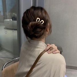 2Pcs U Shaped golden Hair Pins,Metal Hair Fork,Vintage Hair Sticks,French Updo Hair Pins for Women,Buns,Hair Accessories Girls Gifts Hairstyle Chignon