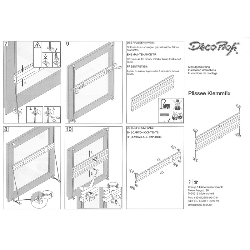 DécoProfi Honeycomb Pleated Blind, No Drilling, Blackout White, 75 cm