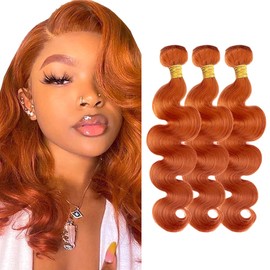 Ginger Bundles Human Hair 350 Body Wave Bundles Ginger Body Wave Bundle 12 14 16 inch Orange Human Hair Bundle