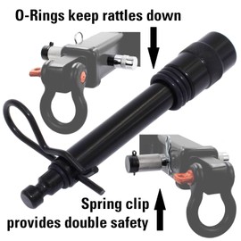 TowWorks 79631 Keyed Unique Hitch Pin Lock, 16 mm (5/8 inch) Diameter Locking Pin with Double Safety, Extra Long Fits All Common Hitch Receivers from 65 mm to 80 mm