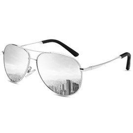 ANYLUV Sunglasses Men's Polarised Updated Sunglasses Women with UV400 Protection Metal Frame CAT3, An08 Silver/Silver