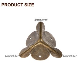 uxcell 36 Pcs Box Edge Guard, 24mm Decorative Box Corner Cover, Corner Protector, Vintage Stair Dust Corners with Screws, Bronze