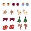 Lux Accessories Christmas Candycane Reindeer Red Ribbon Gold Snowflake Tree
