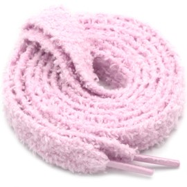 WEGOODZF Flat Fuzzy Shoe laces: Soft Wide Pink Plush Shoelaces 39 inch - 2 Pair
