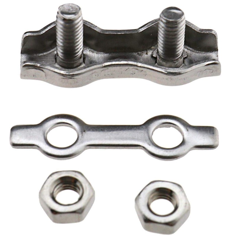 10 x 2mm 304 Stainless Steel Duplex Wire Rope Clip