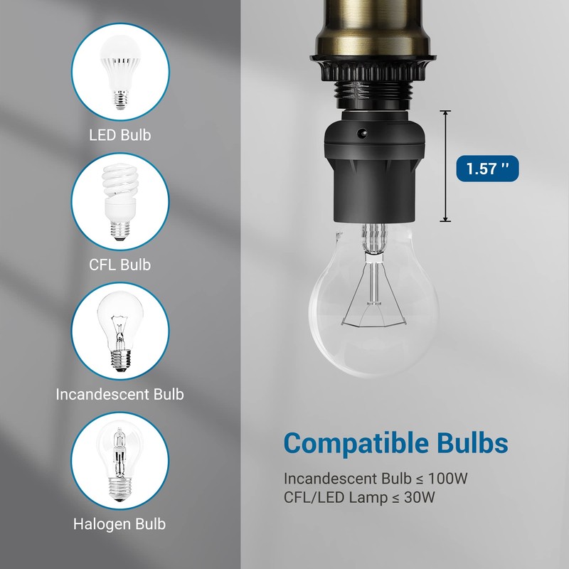DEWENWILS Light Sensor Socket, E26 E27 Dusk to Dawn Sensor