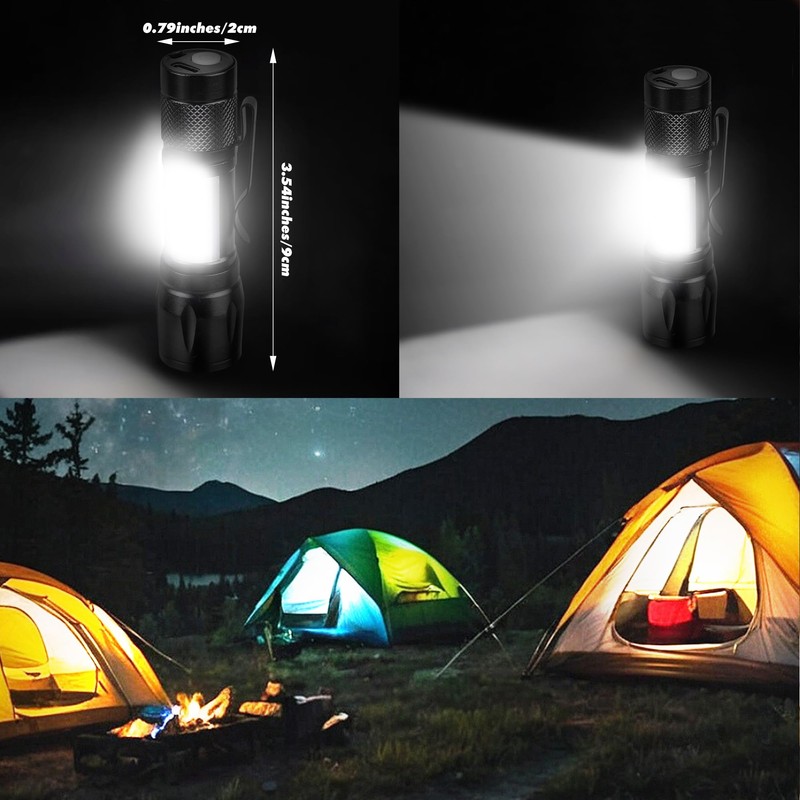 KunHe 4 Pack Rechargeable Flashlights USB-C mini Small LED Lantern