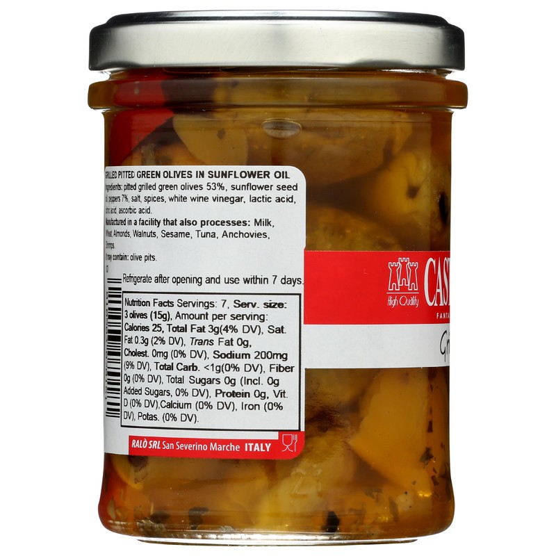 Castellino Grilled Olives, 6.5 OZ