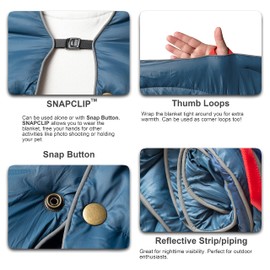 rioyalo Camping Blanket | X-Large, Wind and Waterproof Warm Puffy Blanket Quilt | Lightweight Portable | Outdoor Concerts, Picnics, Backpacking, Travel, Hiking, Beach, Stadium (Deepsea Blue)