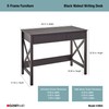 ClosetMaid X-Frame Design Writing Desk Console Table with Drawers, Black