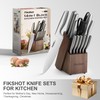 Knife Block Set, Kitchen Knife Sets with Block, FIKSHOT Knives