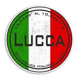 2 x 10cm Lucca Italy Vinyl Stickers - Travel Italian Flag Sticker Luggage #20495 (10cm Wide)