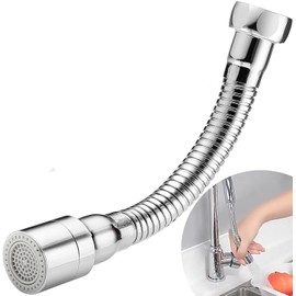 SkyJoy® Tap extension. 18 cm. Made of 304 stainless steel. Fixable direction. Convenient for brushing teeth and washing face, washing hair and catching water. (18 cm)