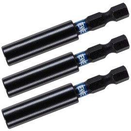 Rennie Tools - 3 Pack 60mm Long Impact Duty Screwdriver Drill/Bit Holder Fits Milwaukee Dewalt Bosch Milwaukee WERA etc. Impact Drill Hex Extension Bar/Tool Holders/Adapter