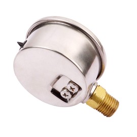 Pressure Gauge,Liquid Filled,2 1/2" face dia,0-160 psi/bar/kpa,1/4" NPT Lower Mount, Polycarbonate Lens Window, Stainless Steel case